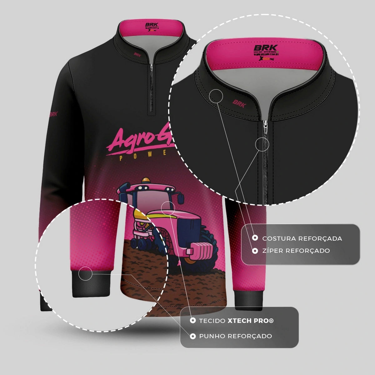 Camisa UV50 Agro Infantil Brk AgroGirl Power - Brk Agro