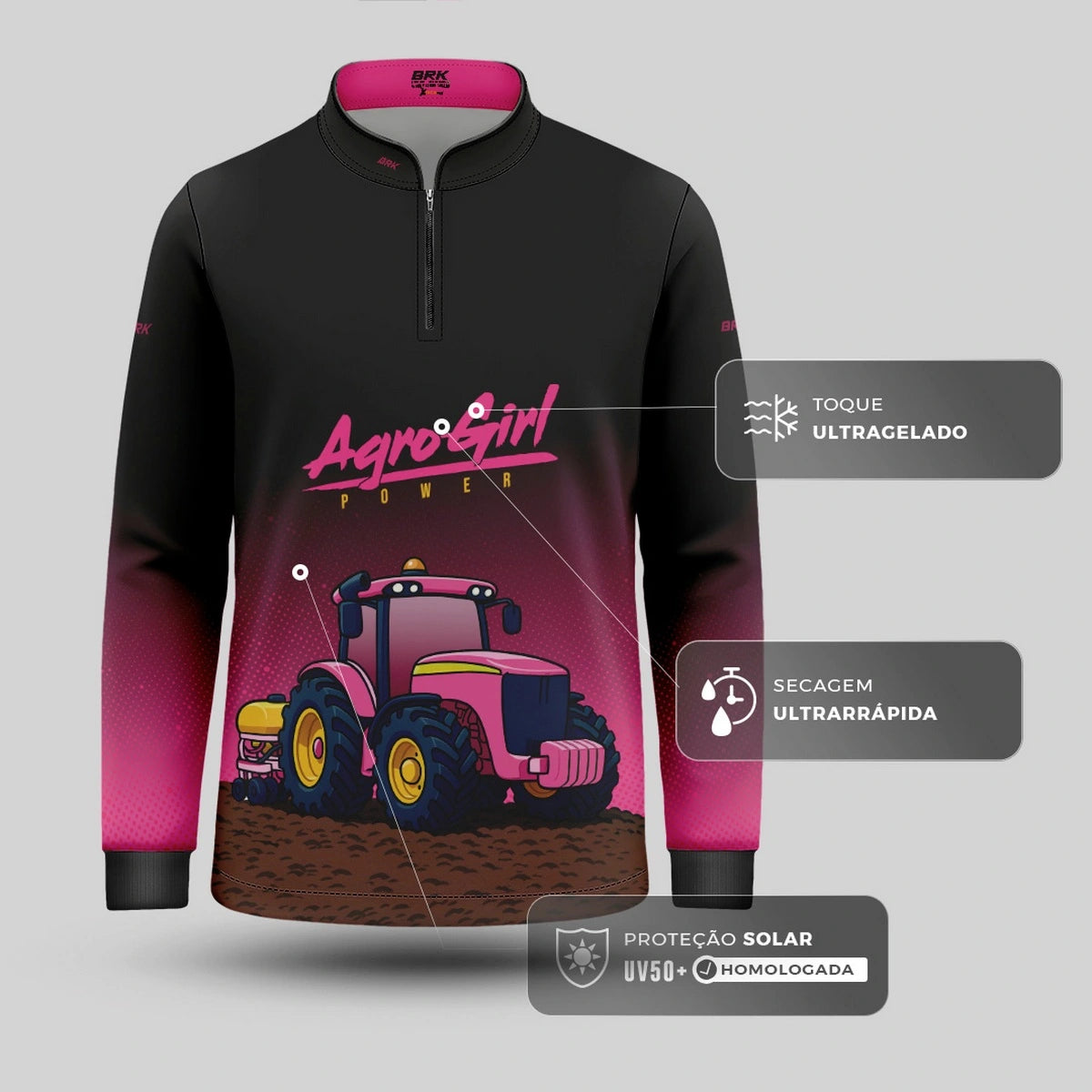 Camisa UV50 Agro Infantil Brk AgroGirl Power - Brk Agro