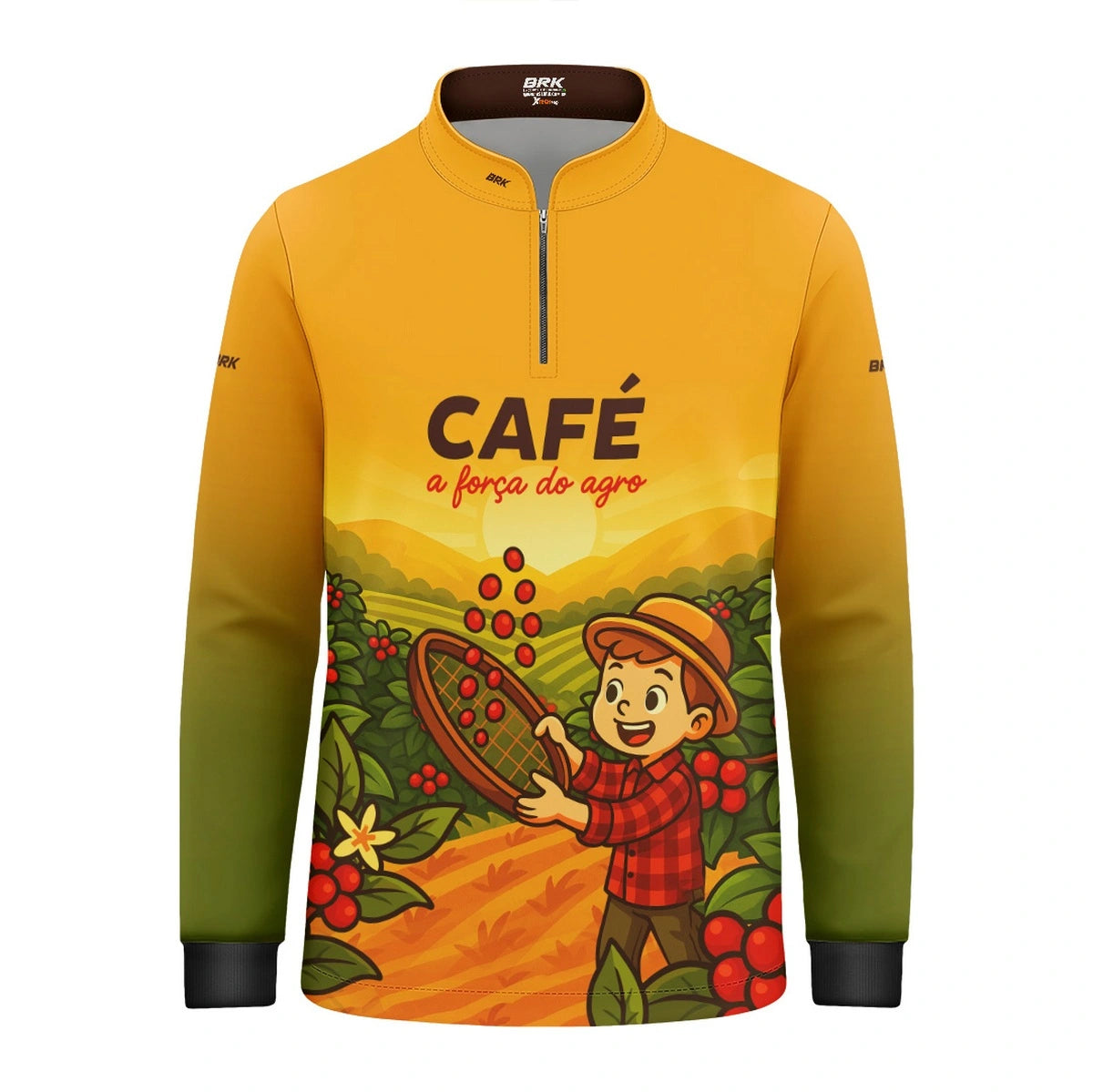 Camisa UV50 Agro Infantil Brk A Força do Agro Café - Brk Agro