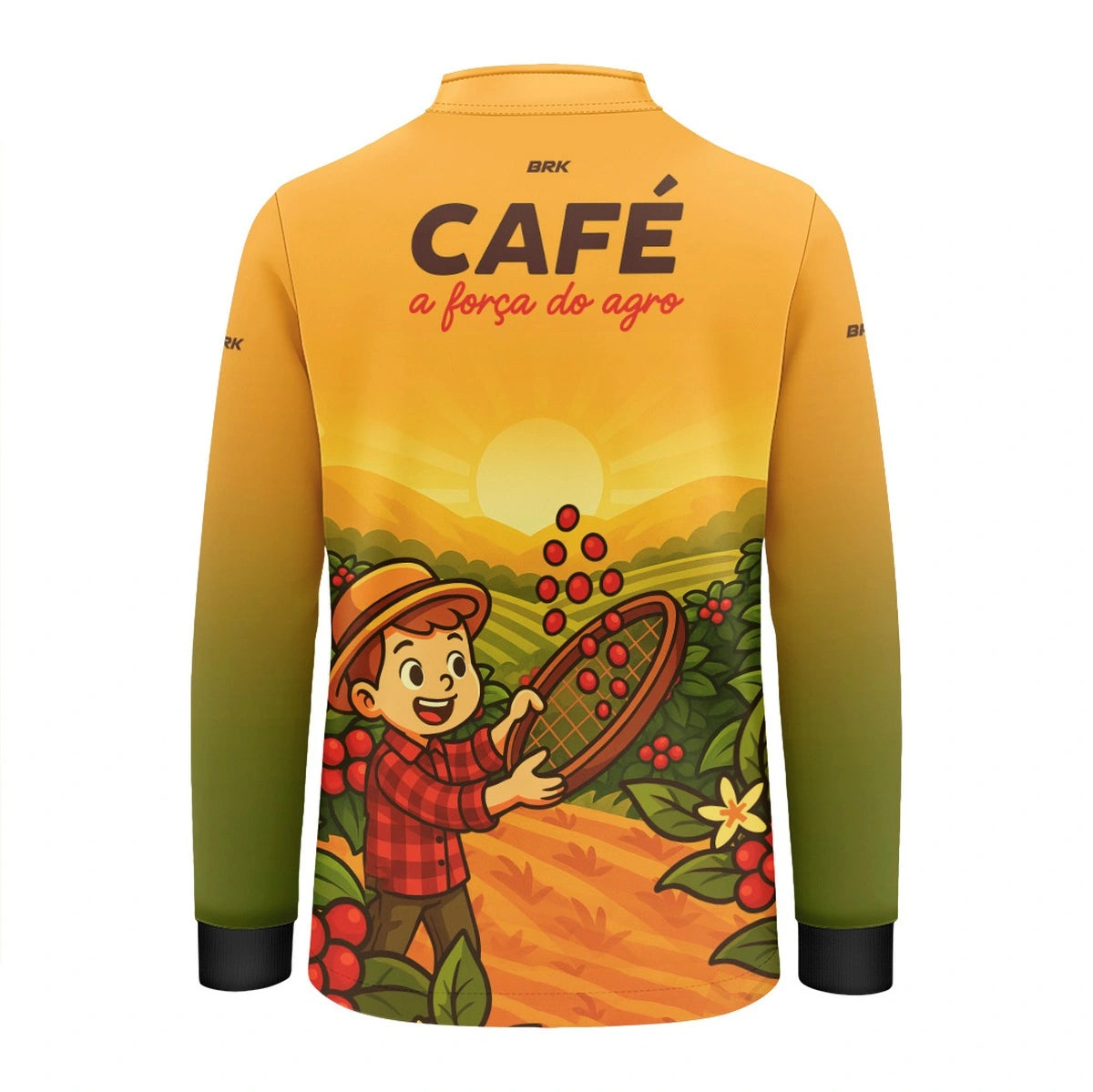 Camisa UV50 Agro Infantil Brk A Força do Agro Café - Brk Agro