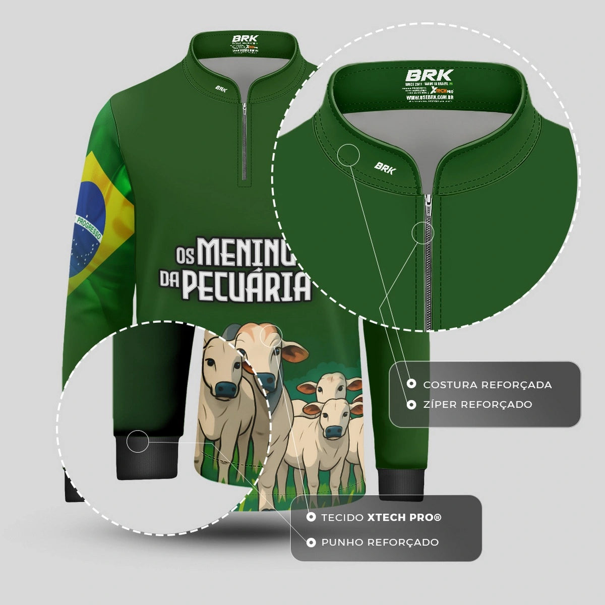 Camisa UV50 Agro Infantil Brk Os Meninu da Pecuária - Brk Agro