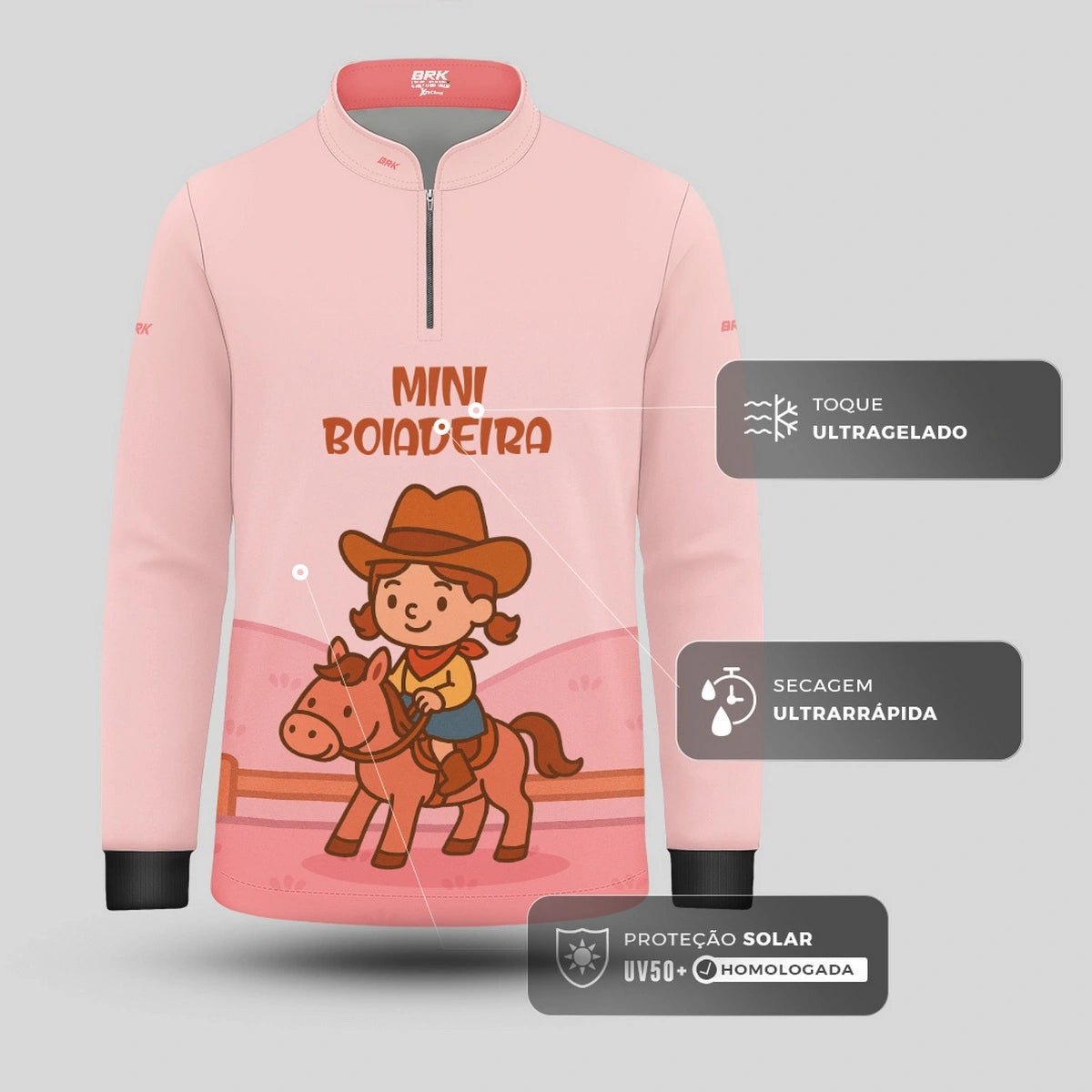 Camisa UV50 Agro Infantil Brk Mini Boiadeira - Brk Agro