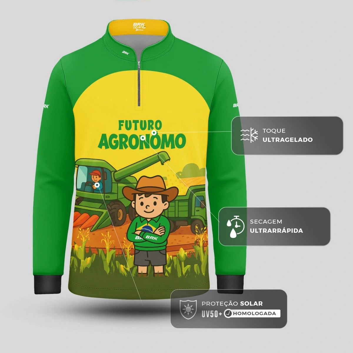 Camisa UV50 Agro Infantil Brk Futuro Agrônomo - Brk Agro