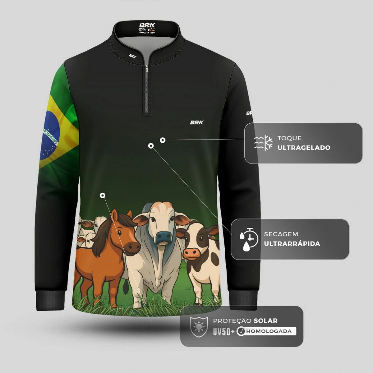 Camisa UV50 Agro Infantil Brk Pecuária - Brk Agro