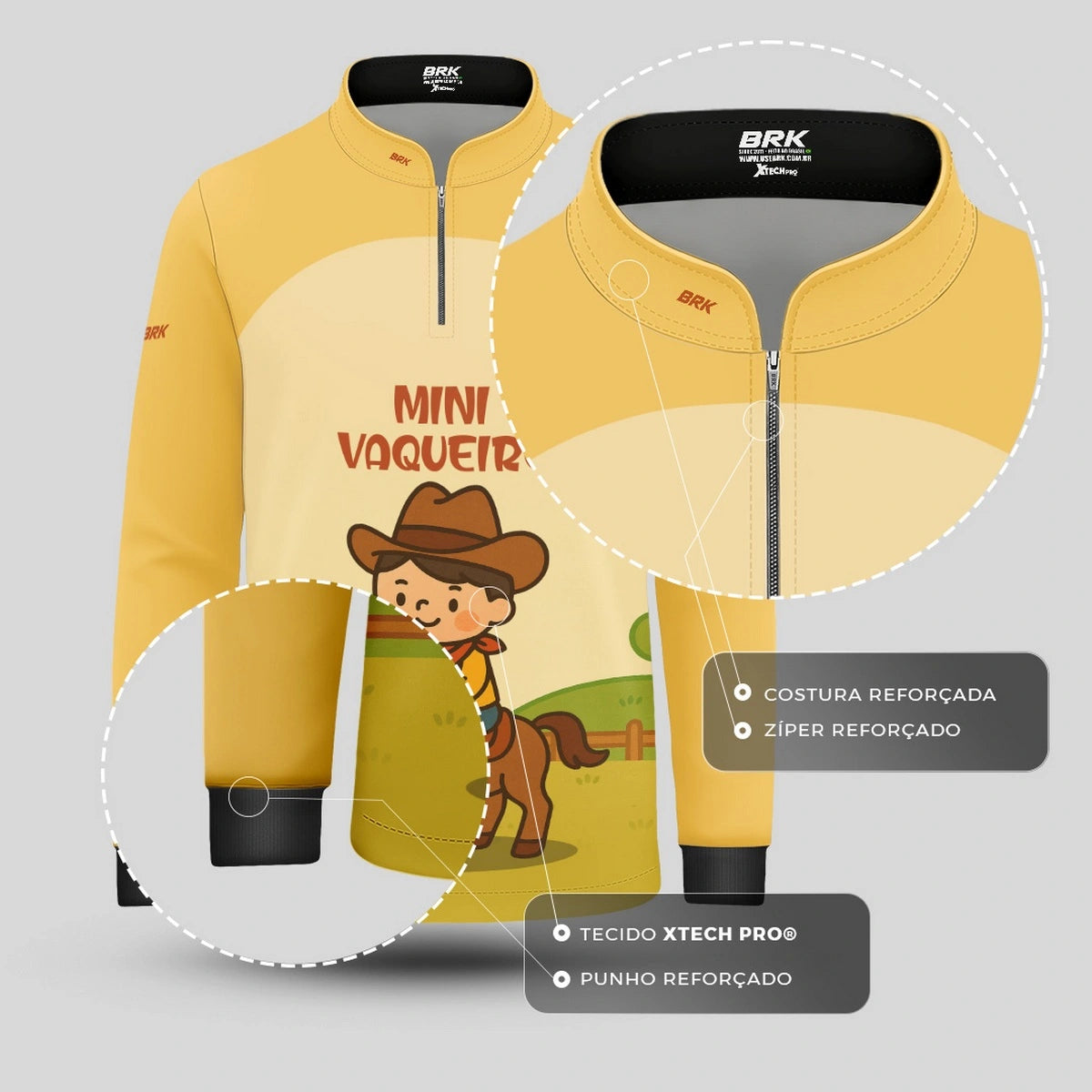 Camisa UV50 Agro Infantil Brk Mini Vaqueiro - Brk Agro