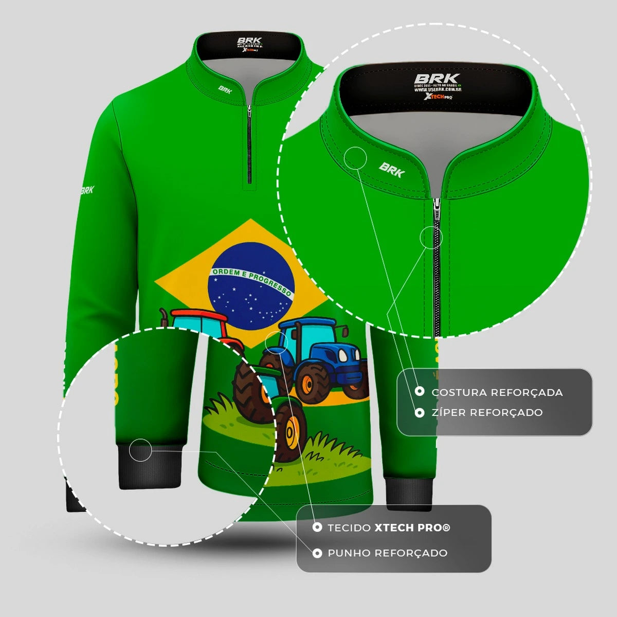 Camisa UV50 Agro Infantil Brk Tratores Brasil - Brk Agro
