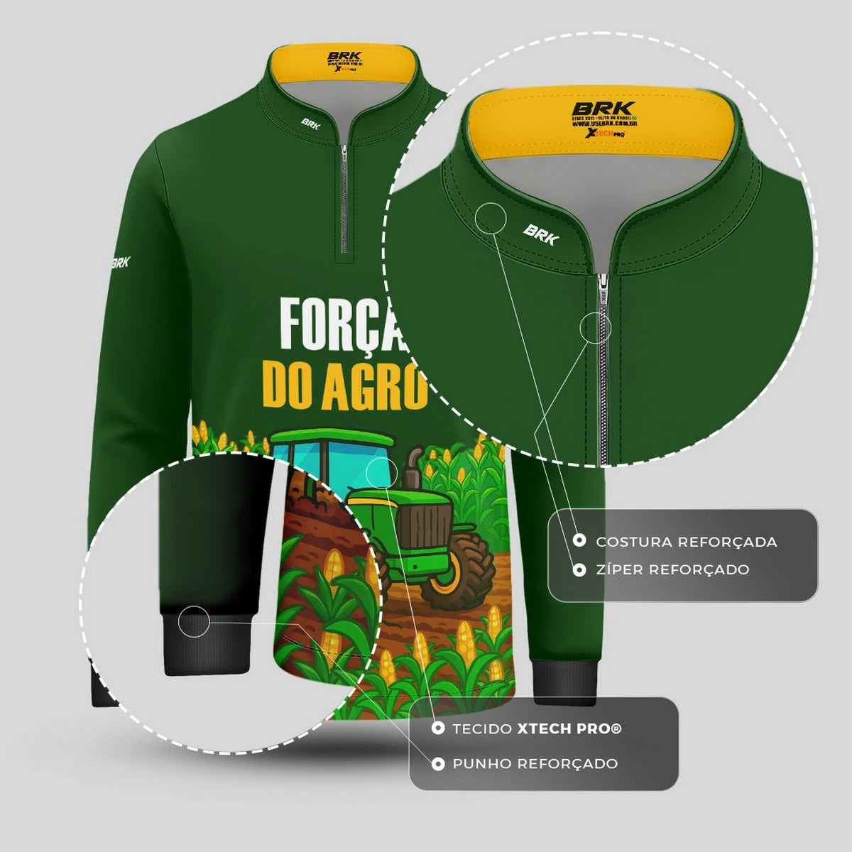 Camisa UV50 Agro Infantil Brk Força do Agro Milho - Brk Agro