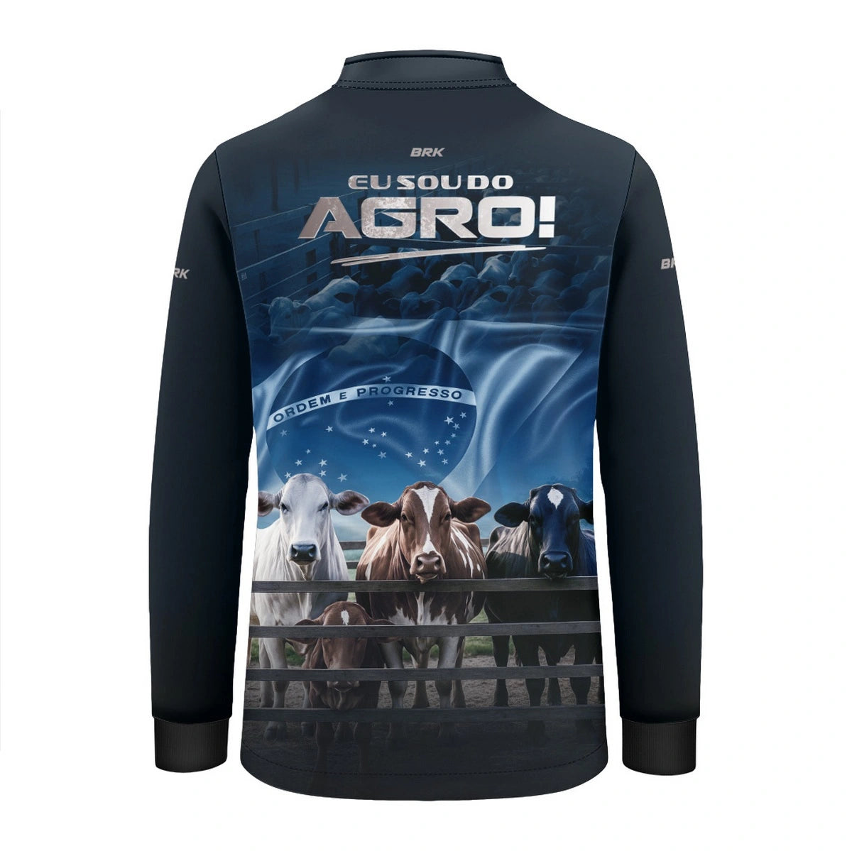 Camisa UV50 Agro Infantil Brk Eu Sou do Agro Azul Pecuária Brasil - Brk Agro