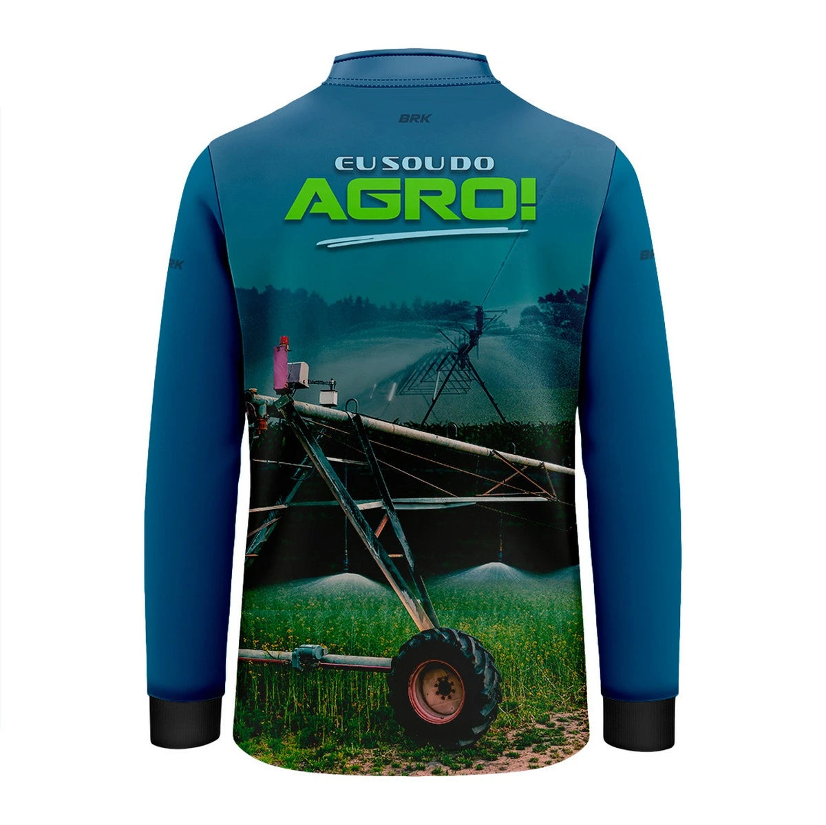 Camisa UV50 Agro Infantil Brk Eu Sou do Agro Irrigação no Campo Pivô Azul - Brk Agro
