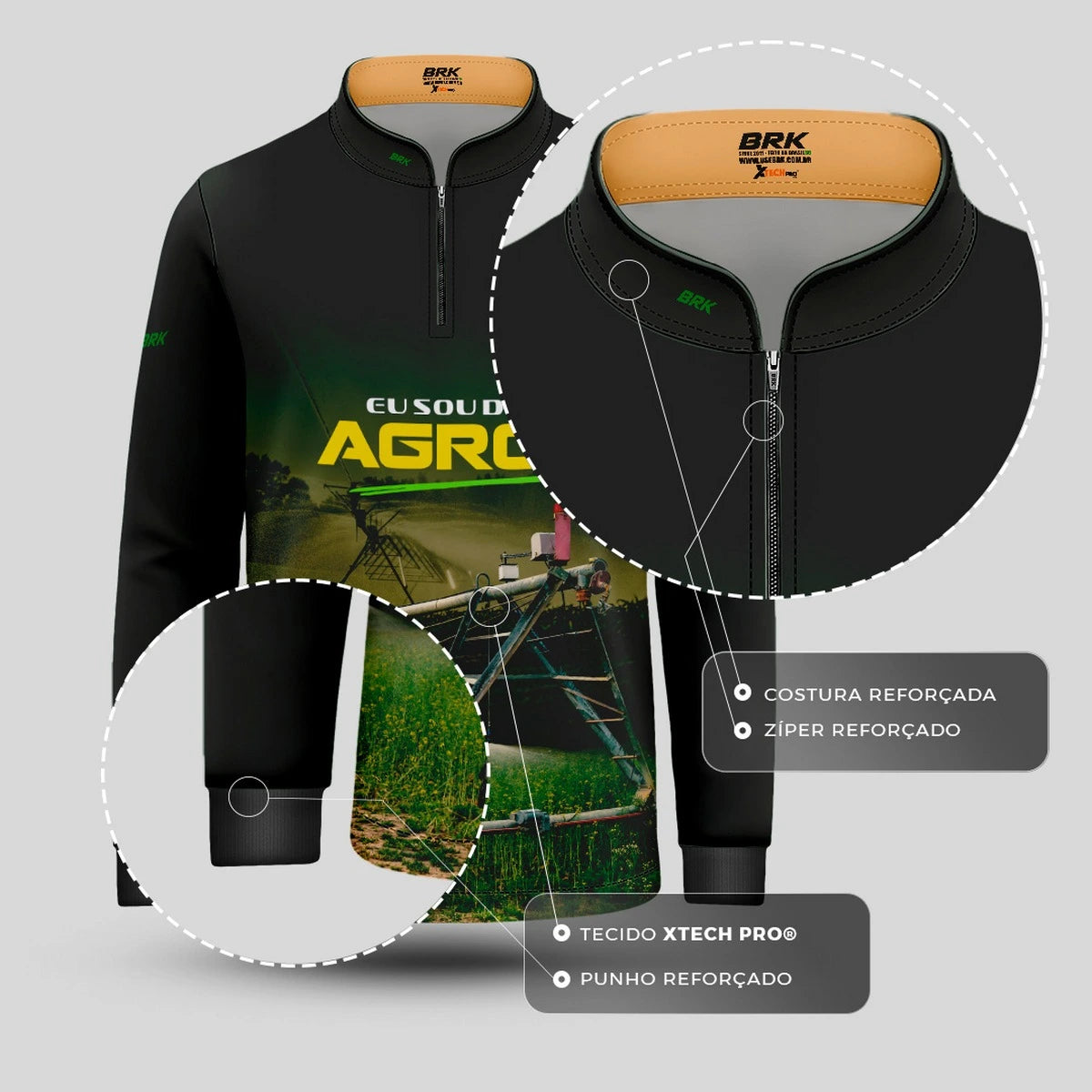 Camisa UV50 Agro Infantil Brk Eu Sou do Agro Irrigação no Campo - Brk Agro