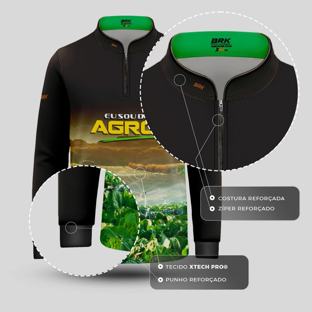Camisa UV50 Agro Infantil Brk Eu Sou do Agro Irrigação e Aspersão - Brk Agro