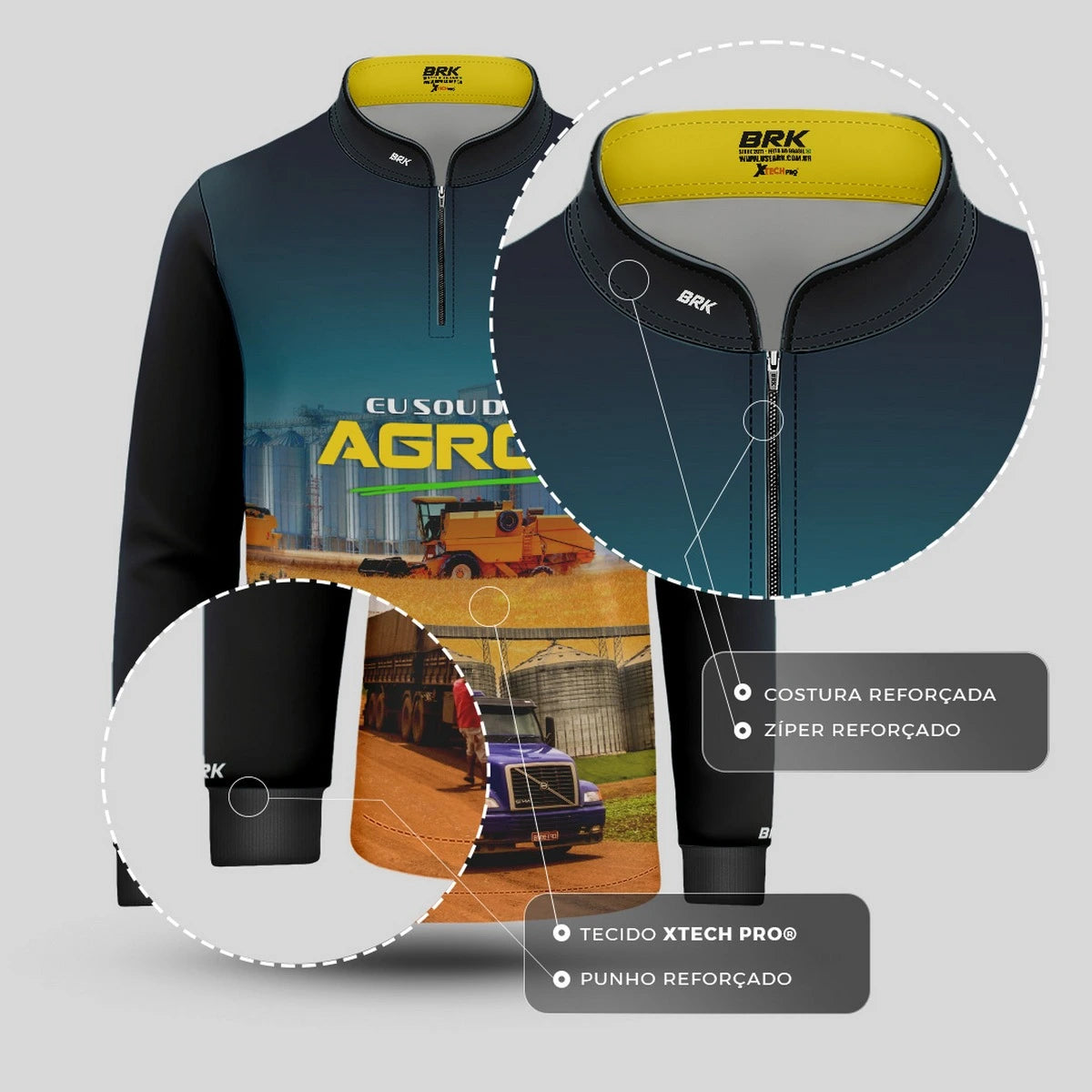 Camisa UV50 Agro Infantil Brk Eu Sou do Agro Silo de Grão 2 - Brk Agro