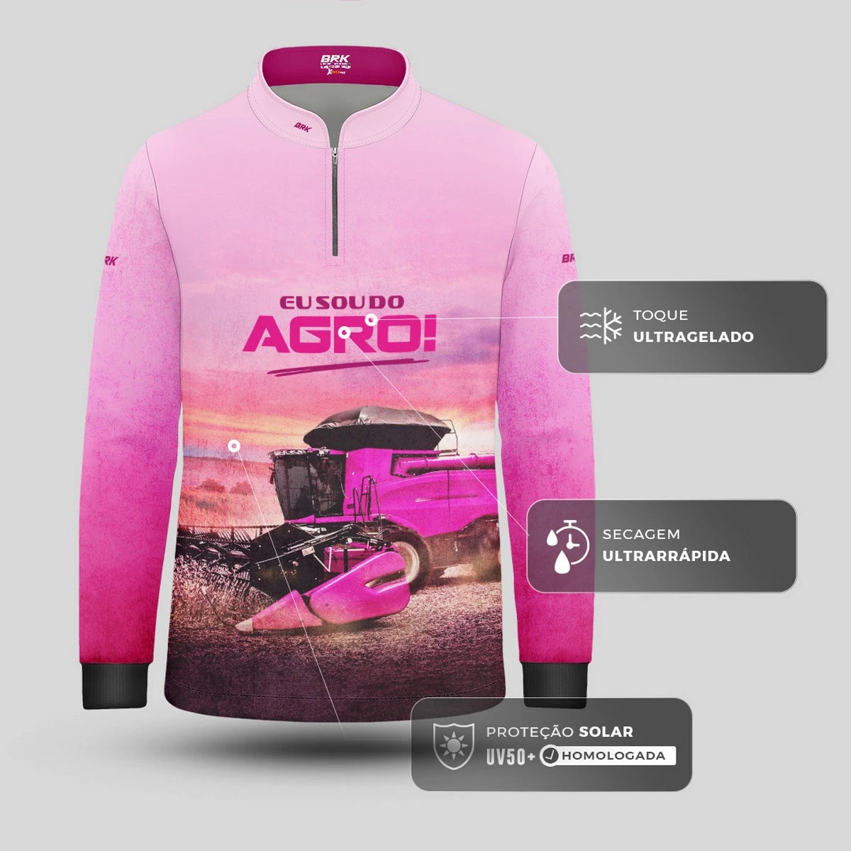 Camisa UV50 Agro Infantil Feminina Brk Eu Sou do Agro Agro Girl - Brk Agro