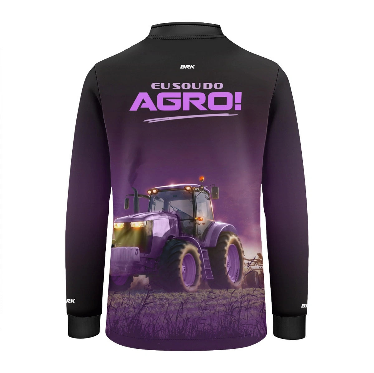 Camisa UV50 Agro Infantil Feminina Brk Eu Sou do Agro Roxo Trator - Brk Agro