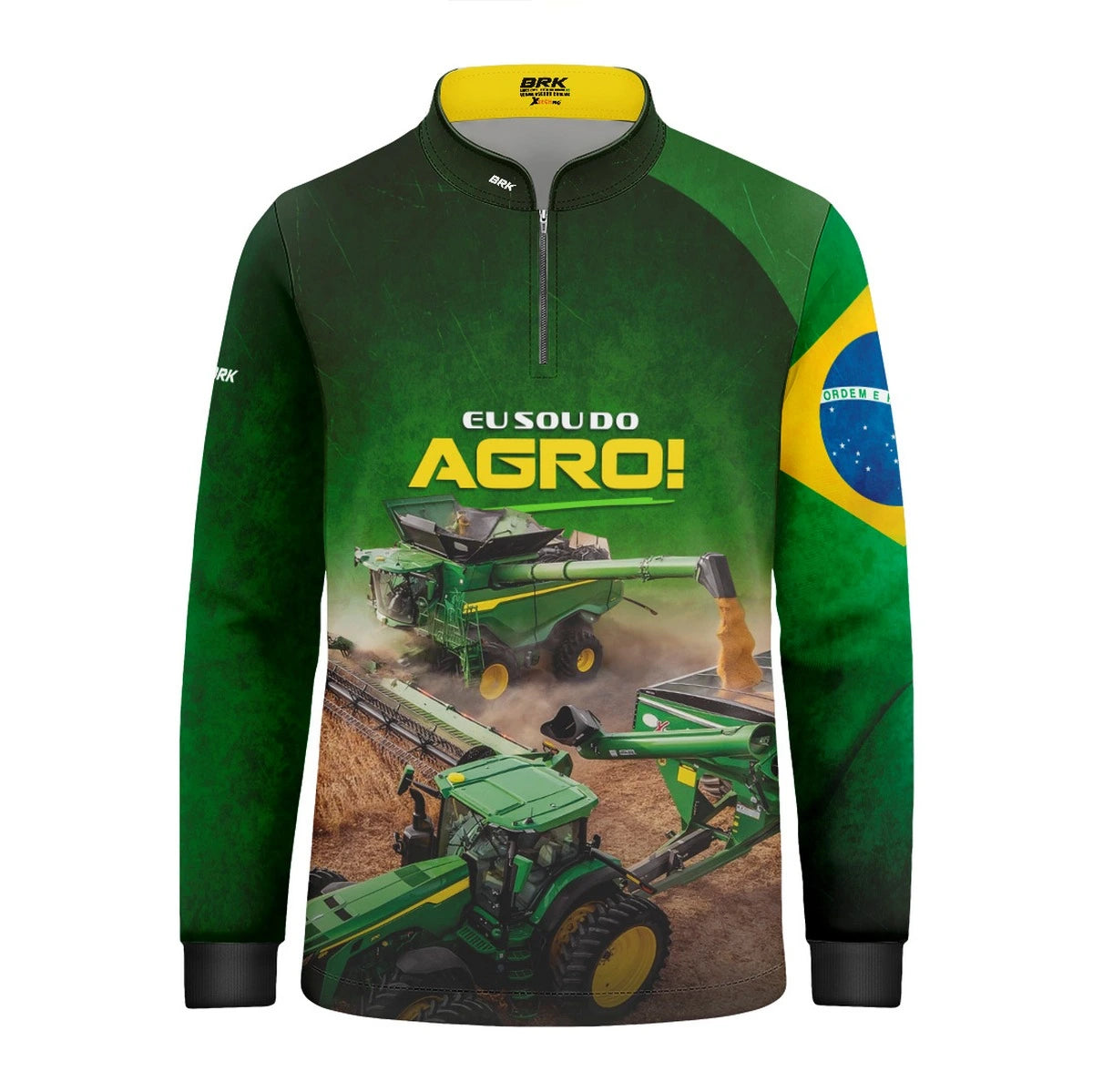 Camisa UV50 Agro Infantil Brk Eu Sou do Agro Verde Colheitadeira - Brk Agro