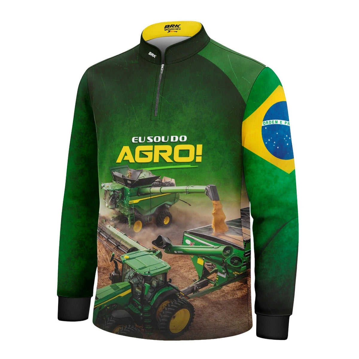 Camisa UV50 Agro Infantil Brk Eu Sou do Agro Verde Colheitadeira - Brk Agro