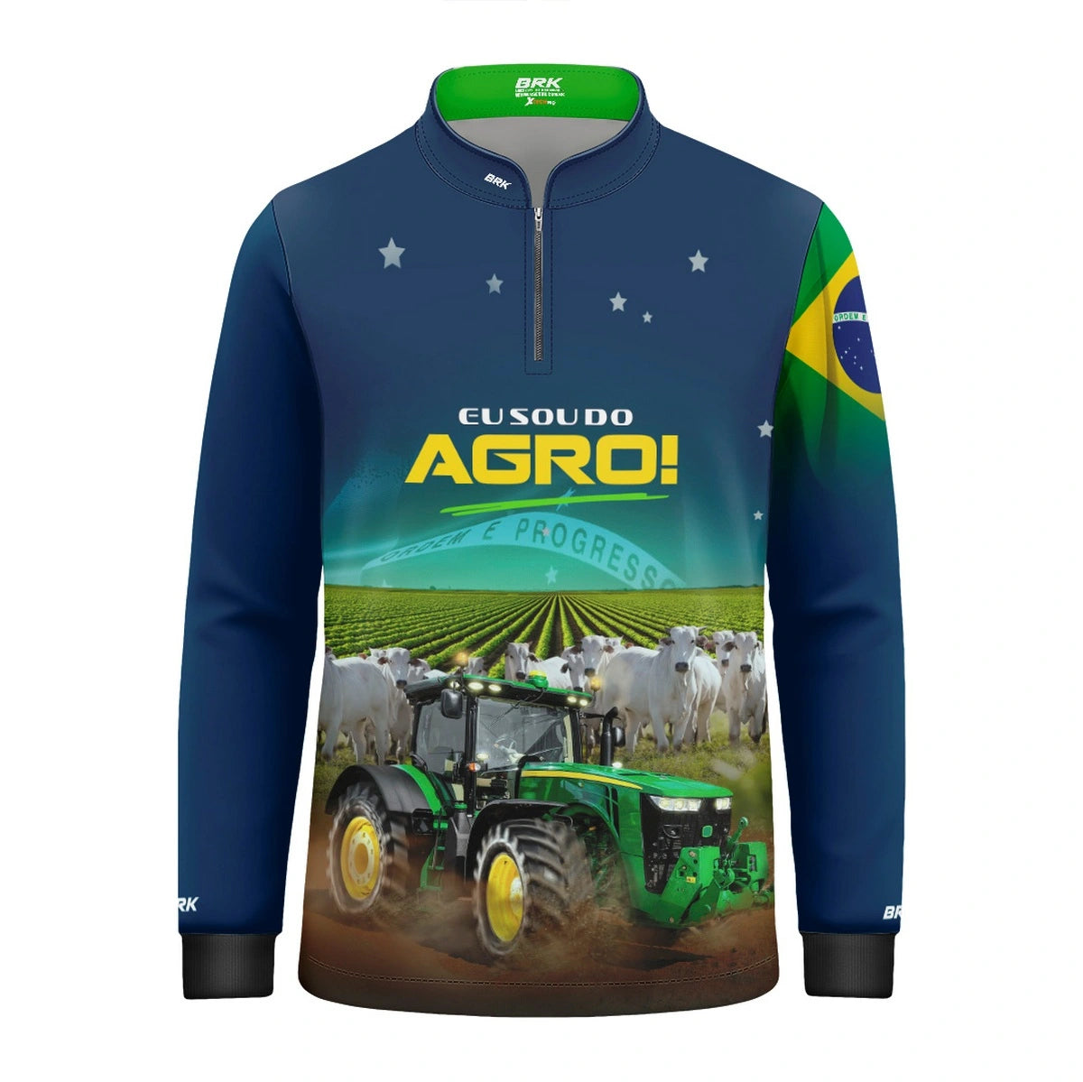 Camisa UV50 Agro Infantil Brk Eu Sou do Agro Azul Brasil - Brk Agro