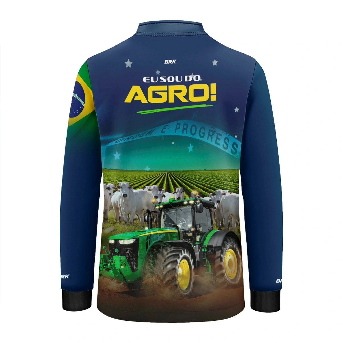 Camisa UV50 Agro Infantil Brk Eu Sou do Agro Azul Brasil - Brk Agro