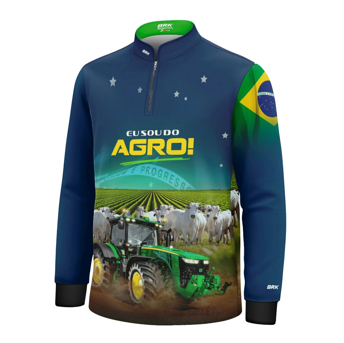 Camisa UV50 Agro Infantil Brk Eu Sou do Agro Azul Brasil - Brk Agro