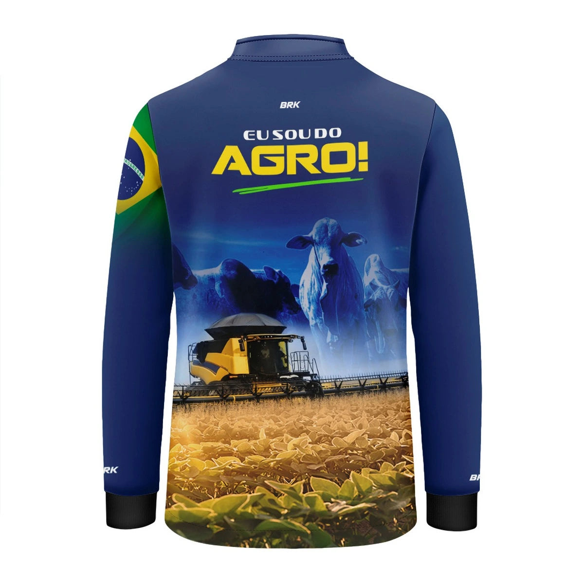 Camisa UV50 Agro Infantil Brk Eu sou do Agro Amarela Colheitadeira - Brk Agro