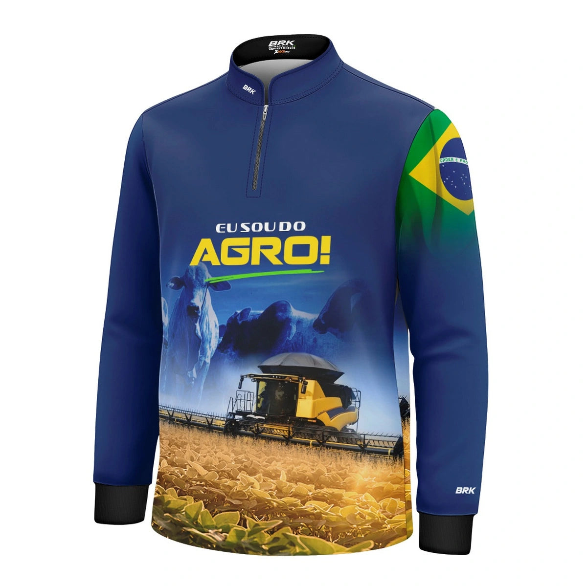 Camisa UV50 Agro Infantil Brk Eu sou do Agro Amarela Colheitadeira - Brk Agro