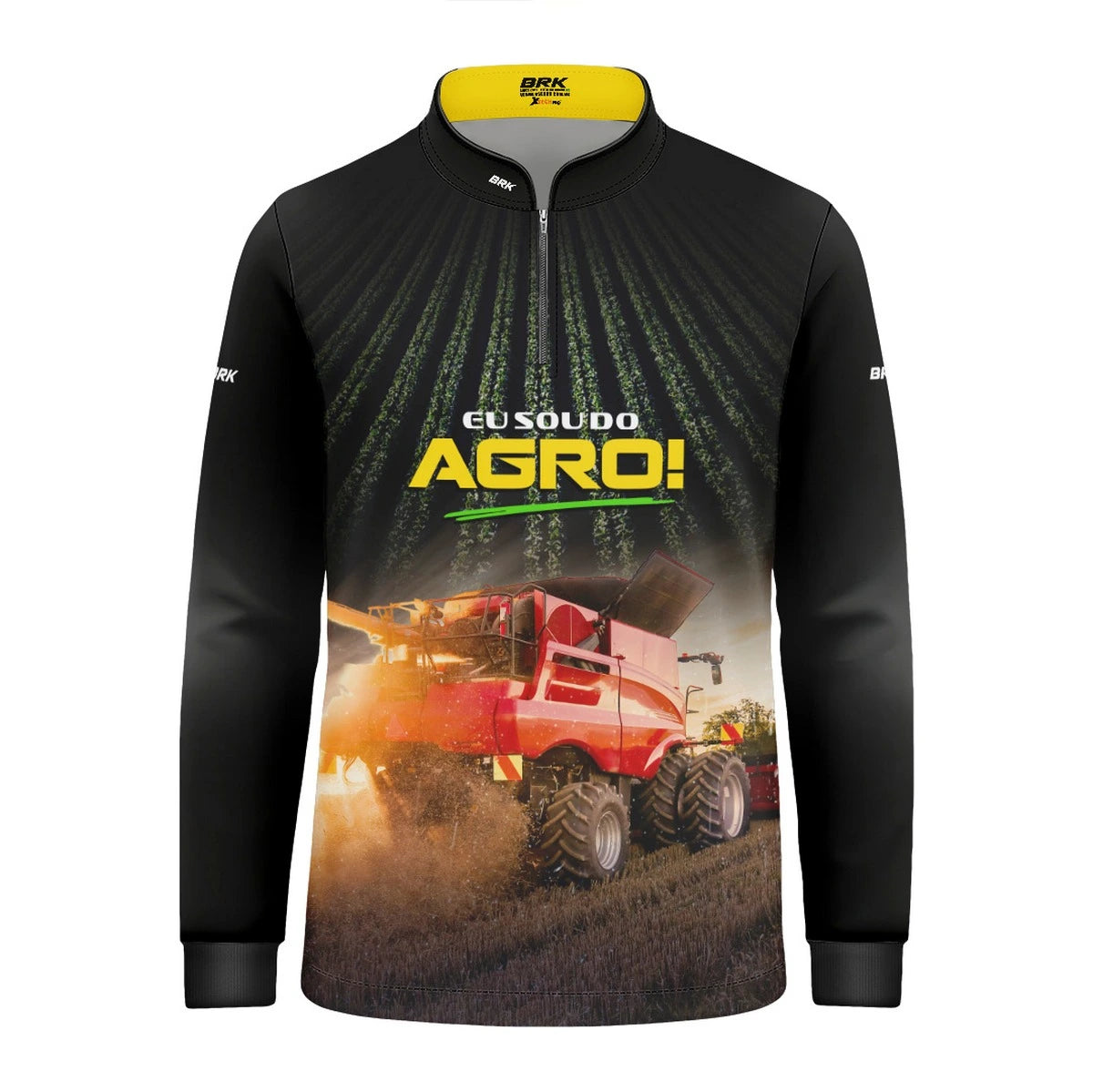 Camisa UV50 Agro Infantil Brk Eu sou do Agro Vermelha Colheitadeira - Brk Agro