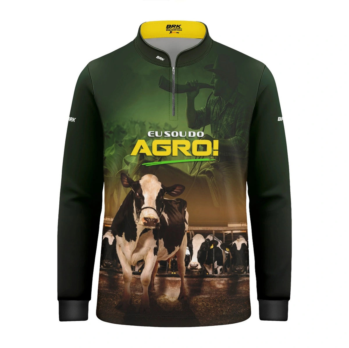 Camisa UV50 Agro Infantil Brk Eu sou do Agro Verde Gados - Brk Agro