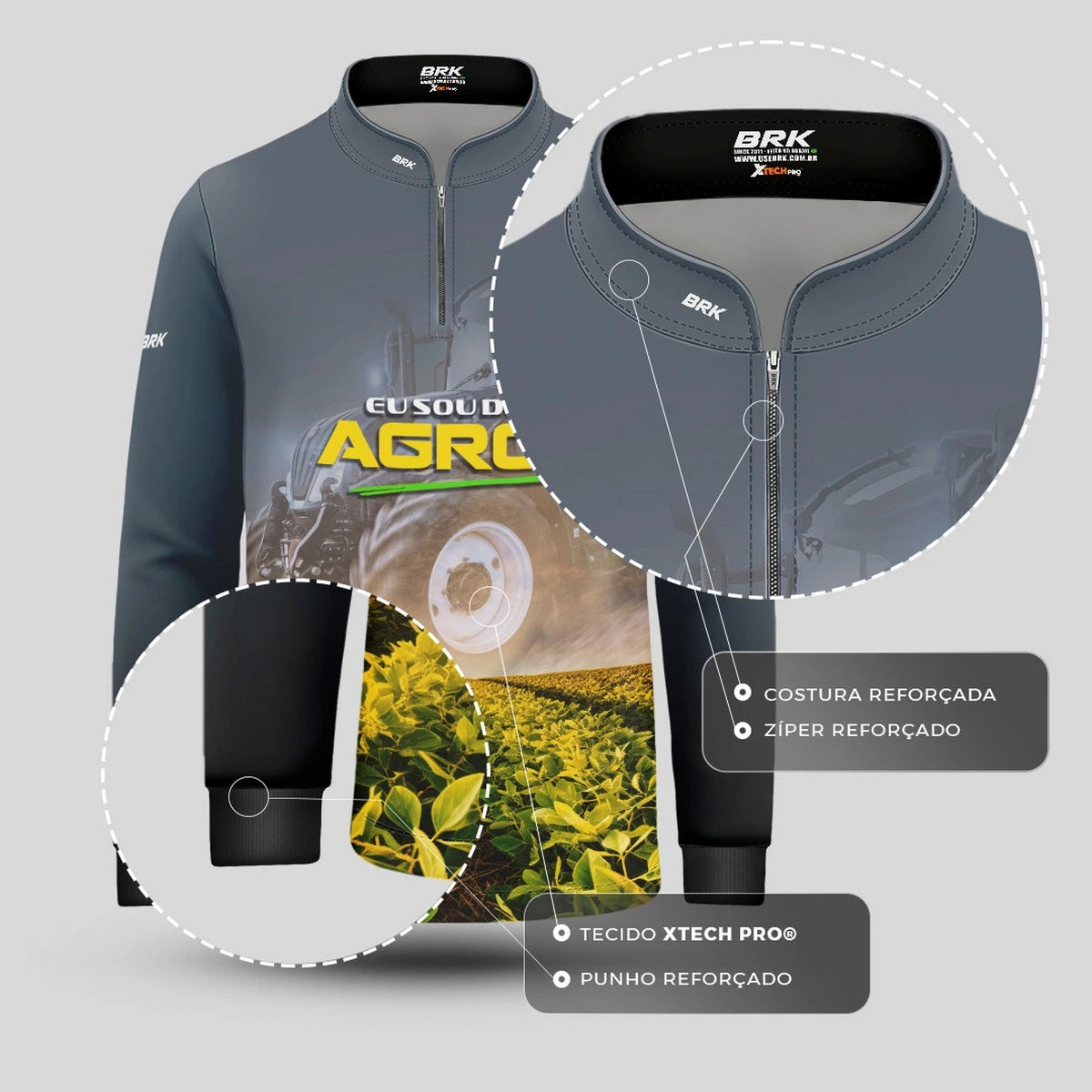 Camisa UV50 Agro Infantil Brk Eu sou do Agro Trator e Plantação - Brk Agro