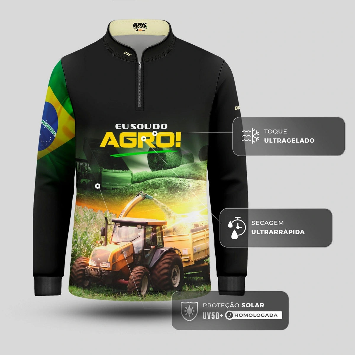 Camisa UV50 Agro Infantil Brk Eu sou do Agro Silagem - Brk Agro