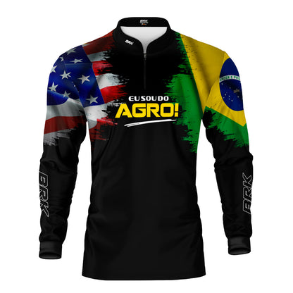 Camisa Agro Brk Eu Sou Do Agro Bandeiras com Proteção Solar UV50+ - Brk Agro