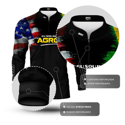 Camisa Agro Brk Eu Sou Do Agro Bandeiras com Proteção Solar UV50+ - Brk Agro