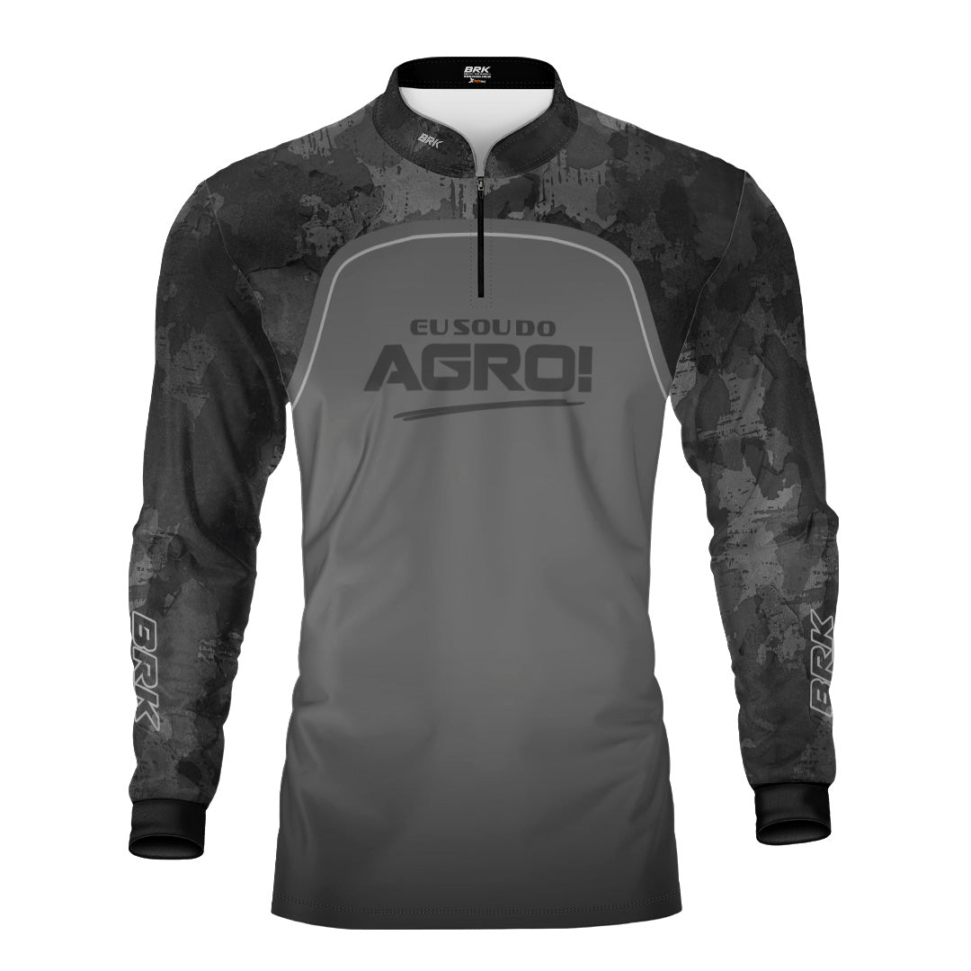 Camisa Agro Brk Eu Sou Do Agro Camo Cinza com Proteção Solar UV50+ - Brk Agro