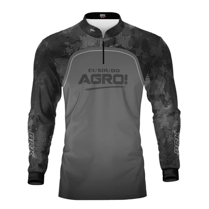 Camisa Agro Brk Eu Sou Do Agro Camo Cinza com Proteção Solar UV50+ - Brk Agro