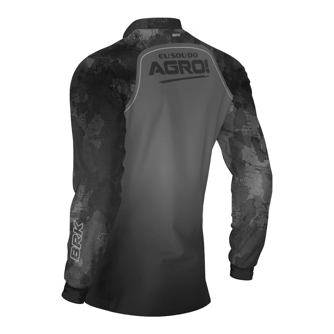 Camisa Agro Brk Eu Sou Do Agro Camo Cinza com Proteção Solar UV50+ - Brk Agro