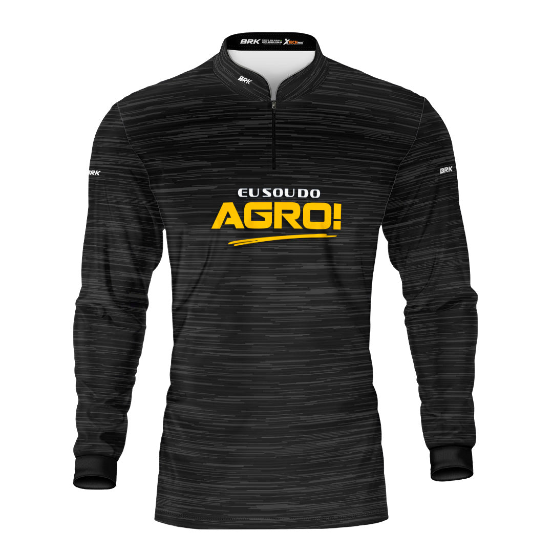 Camisa Agro Brk Eu Sou Do Agro Clean Preto com Proteção Solar UV50+ - Brk Agro