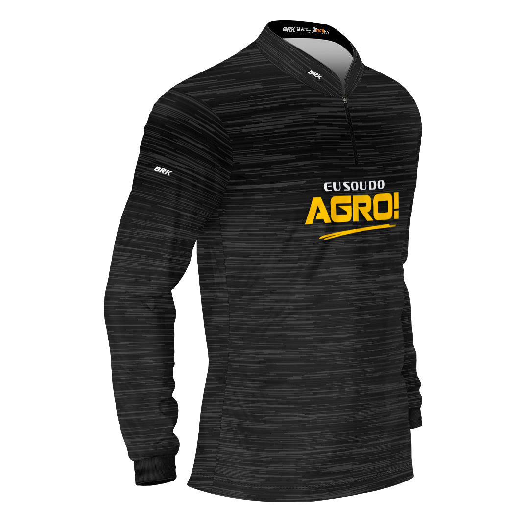 Camisa Agro Brk Eu Sou Do Agro Clean Preto com Proteção Solar UV50+ - Brk Agro