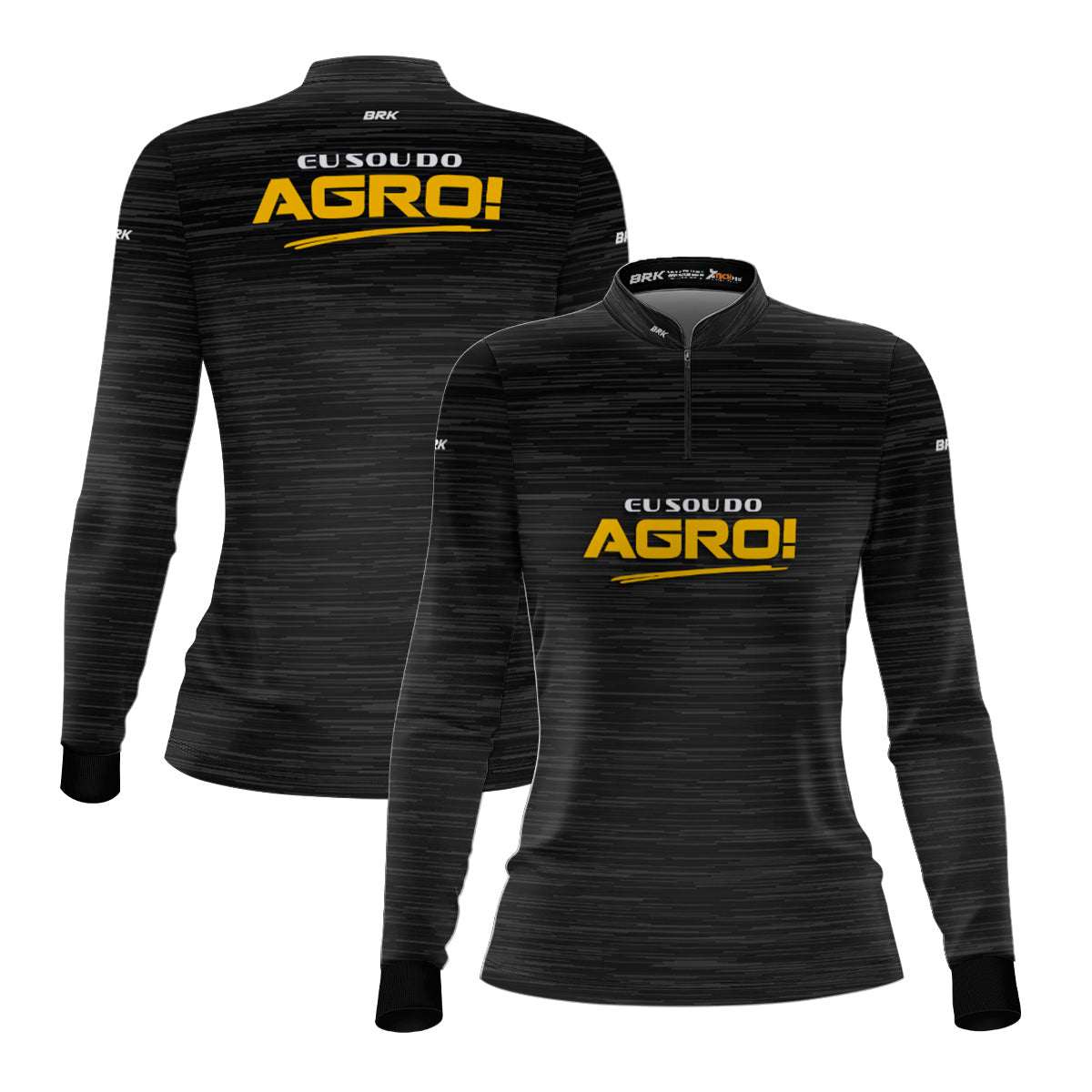 Camisa Agro Feminina Brk Eu Sou Do Agro Clean Preto com Proteção Solar UV50+ - Brk Agro