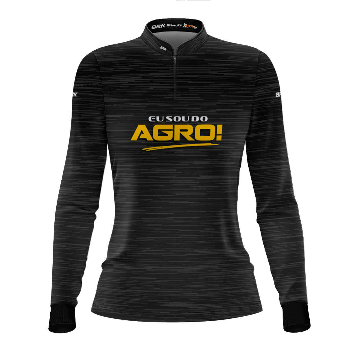 Camisa Agro Feminina Brk Eu Sou Do Agro Clean Preto com Proteção Solar UV50+ - Brk Agro