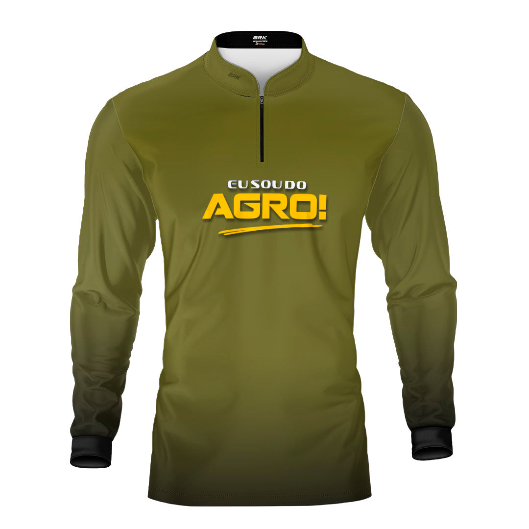 Camisa Agro Brk Eu Sou Do Agro Clean Verde Musgo com Proteção Solar UV50+ - Brk Agro