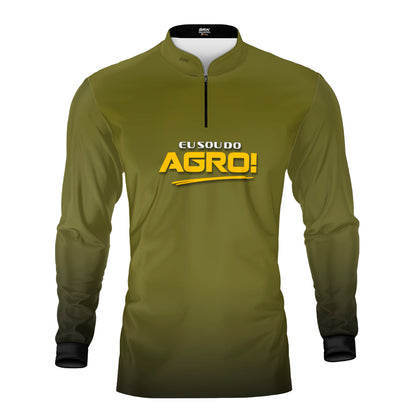 Camisa Agro Brk Eu Sou Do Agro Clean Verde Musgo com Proteção Solar UV50+ - Brk Agro