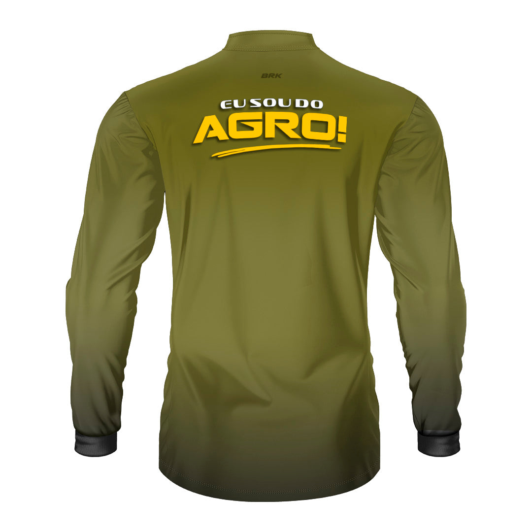 Camisa Agro Brk Eu Sou Do Agro Clean Verde Musgo com Proteção Solar UV50+ - Brk Agro