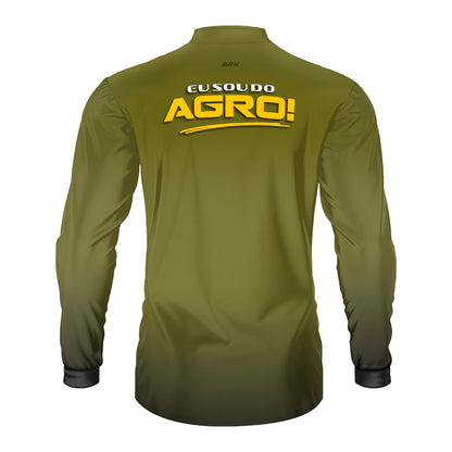 Camisa Agro Brk Eu Sou Do Agro Clean Verde Musgo com Proteção Solar UV50+ - Brk Agro