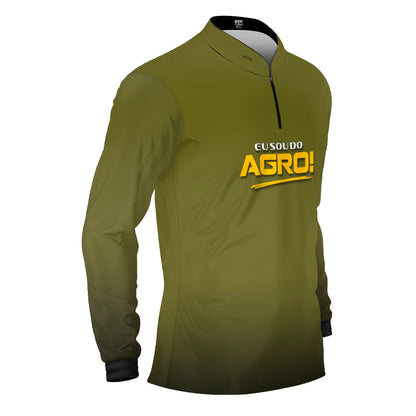 Camisa Agro Brk Eu Sou Do Agro Clean Verde Musgo com Proteção Solar UV50+ - Brk Agro