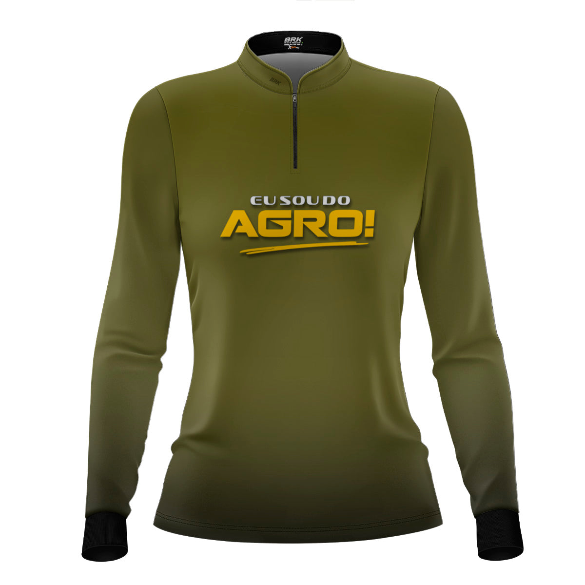 Camisa Agro Feminina Brk Eu Sou Do Agro Clean Verde Musgo com Proteção Solar UV50+ - Brk Agro