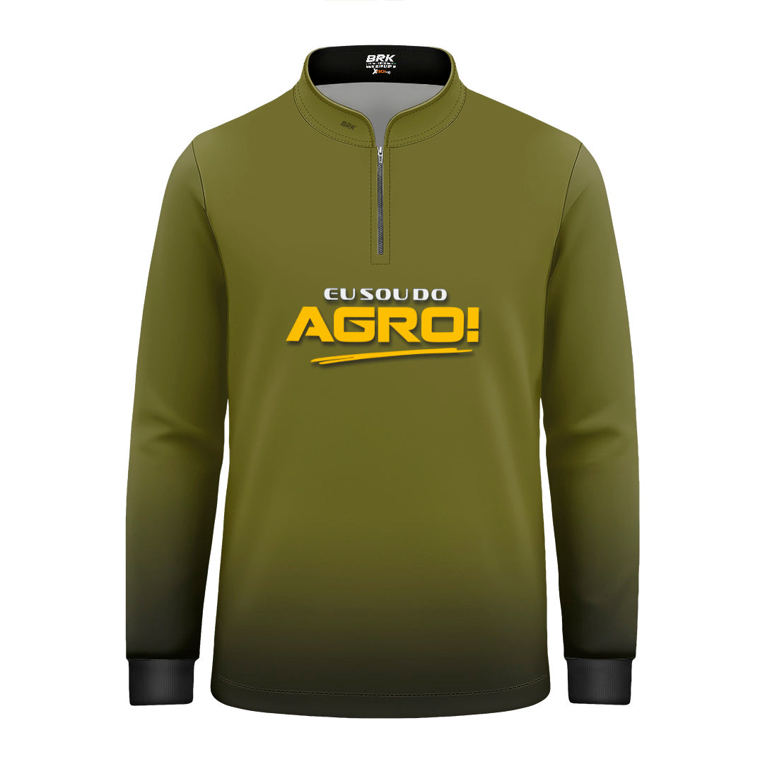 Camisa Agro Infantil Brk Eu Sou Do Agro Clean Verde Musgo com Proteção Solar UV50+ - Brk Agro