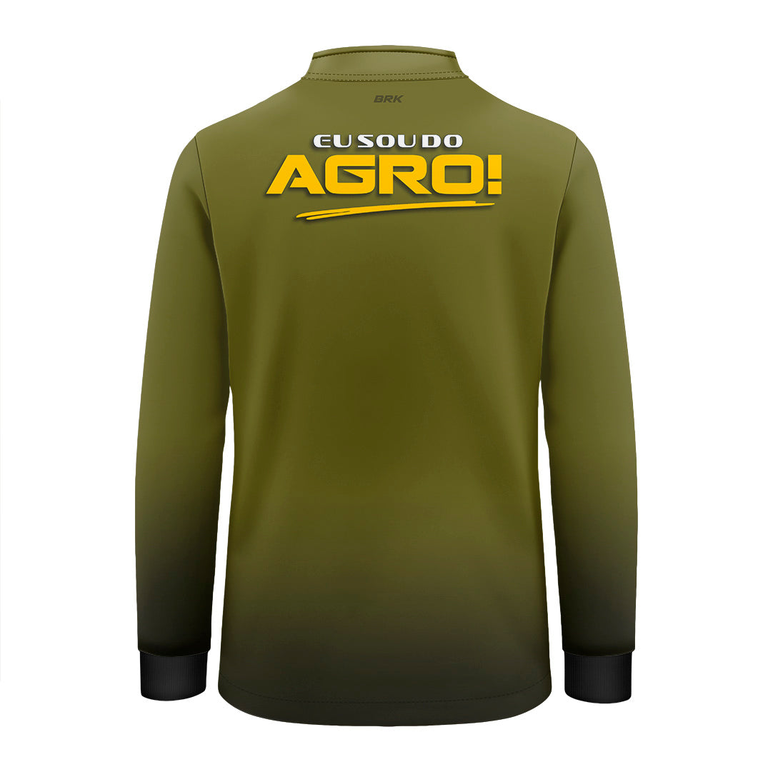 Camisa Agro Infantil Brk Eu Sou Do Agro Clean Verde Musgo com Proteção Solar UV50+ - Brk Agro