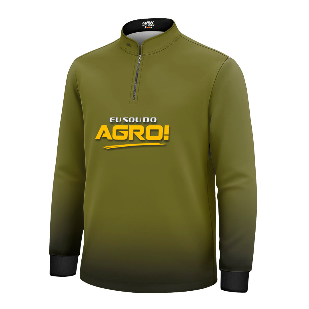Camisa Agro Infantil Brk Eu Sou Do Agro Clean Verde Musgo com Proteção Solar UV50+ - Brk Agro