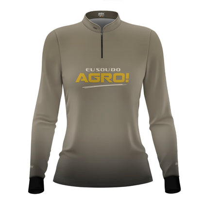 Camisa Agro Feminina Brk Eu Sou Do Agro Areia com Proteção Solar UV50+ - Brk Agro