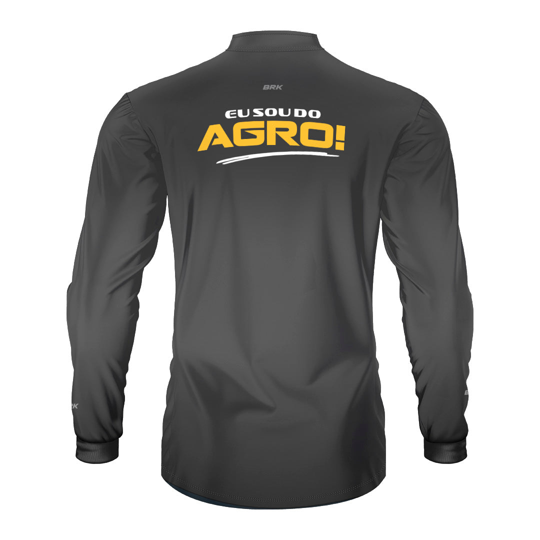 Camisa Agro Brk Eu Sou Do Agro Clean Cinza com Proteção Solar UV50+ - Brk Agro