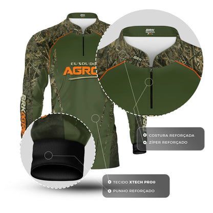 Camisa Agro Brk Eu Sou Do Agro Real Tree com Proteção Solar UV50+ - Brk Agro